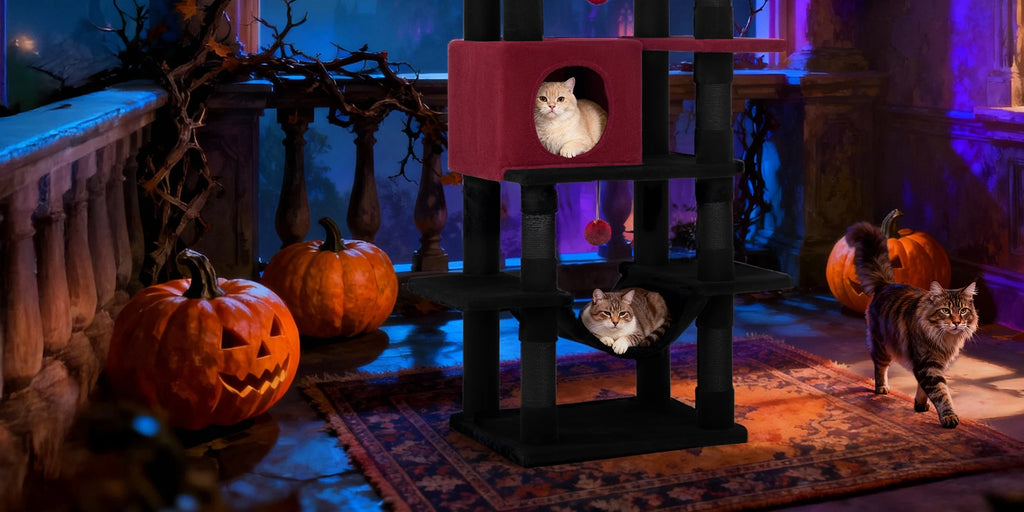 Arbre à chat géant de 170 cm – Tour pour chat Maine Coon, griffoir multi-niveaux avec grand perchoir, tapis lavable