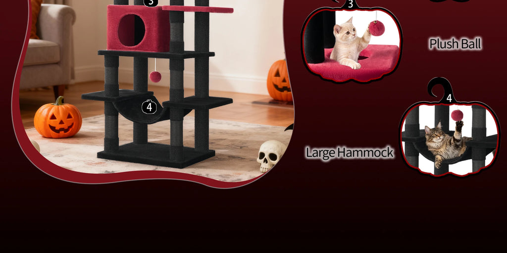 Arbre à chat géant de 170 cm – Tour pour chat Maine Coon, griffoir multi-niveaux avec grand perchoir, tapis lavable