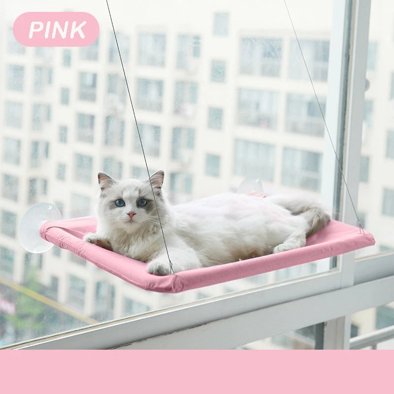 Hamac pour chat – Lit suspendu aérien pour chat, maison/couchette pour chaton, cadre d'escalade, repose-sol ensoleillé pour fenêtre, nid supportant 20 kg – Accessoires pour animaux