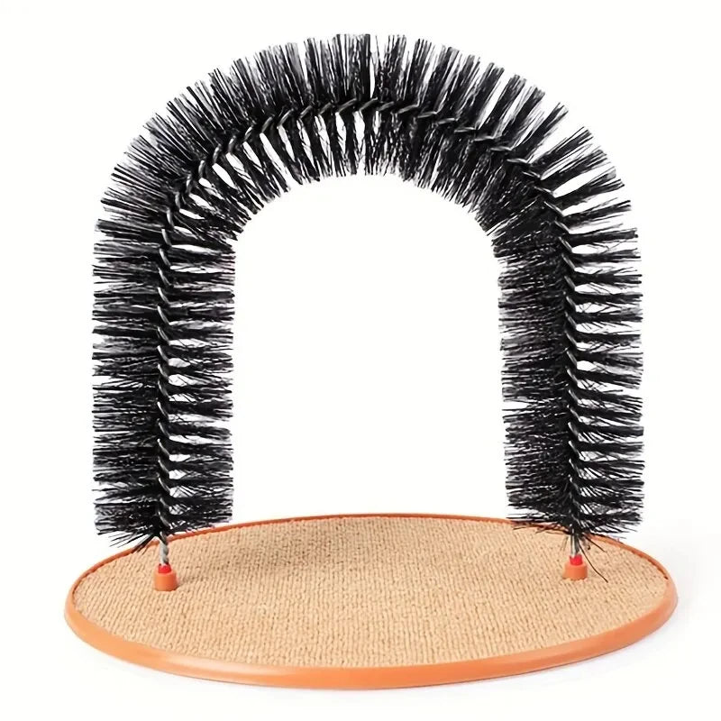Arche de jouet pour chat – Auto-toilettage, massage et brossage, coussin à gratter, jouet interactif pour chat – Pamper Feline