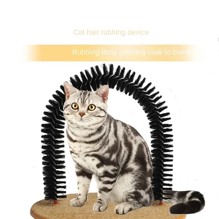 Arche de jouet pour chat – Auto-toilettage, massage et brossage, coussin à gratter, jouet interactif pour chat – Pamper Feline