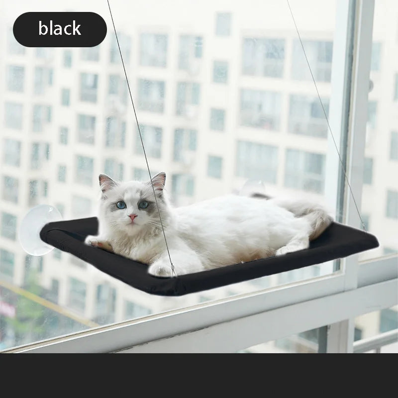 Hamac pour chat – Lit suspendu aérien pour chat, maison/couchette pour chaton, cadre d'escalade, repose-sol ensoleillé pour fenêtre, nid supportant 20 kg – Accessoires pour animaux
