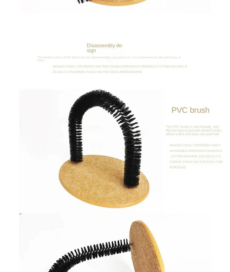 Arche de jouet pour chat – Auto-toilettage, massage et brossage, coussin à gratter, jouet interactif pour chat – Pamper Feline