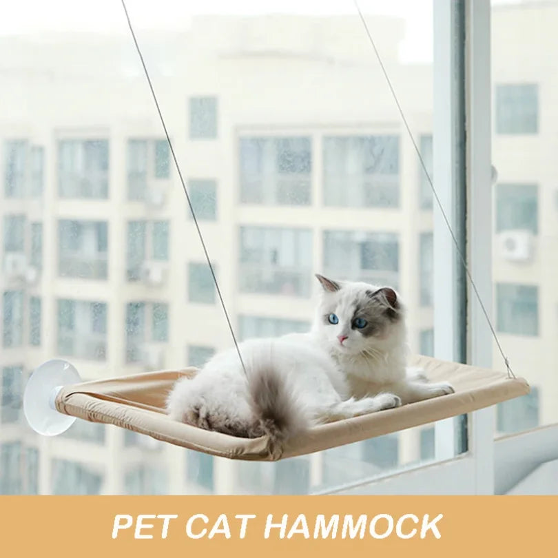 Hamac pour chat – Lit suspendu aérien pour chat, maison/couchette pour chaton, cadre d'escalade, repose-sol ensoleillé pour fenêtre, nid supportant 20 kg – Accessoires pour animaux