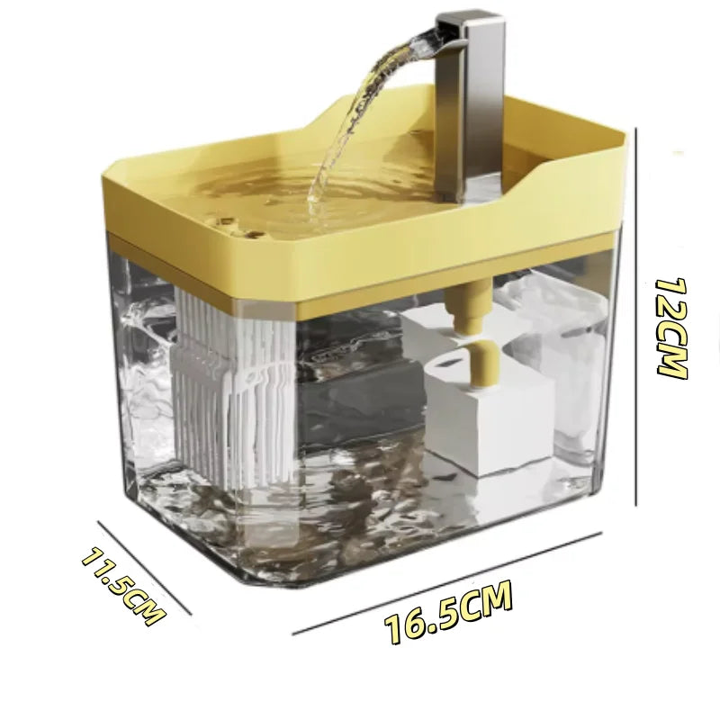 Fontaine à eau USB pour chat avec filtre automatique, transparente, anti-surchauffe à sec, distributeur à recirculation, pompe incluse – pour chats