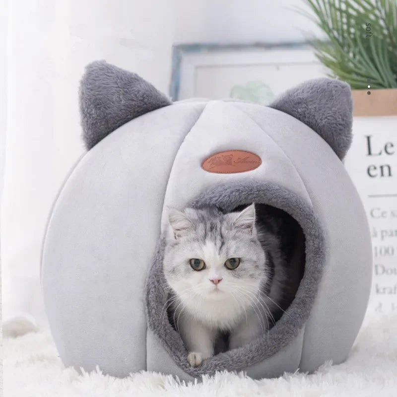 Nouveau panier pour chat – Confort et sommeil profond en hiver, petit tapis , tente pour animaux de compagnie, grotte douillette pour intérieur – Lit pour chat