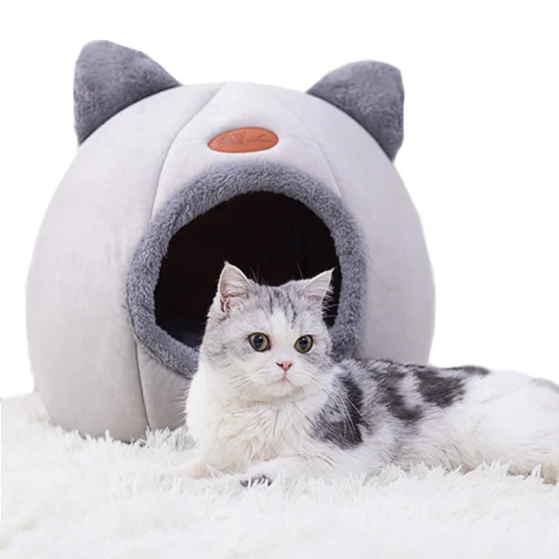 Nouveau panier pour chat – Confort et sommeil profond en hiver, petit tapis , tente pour animaux de compagnie, grotte douillette pour intérieur – Lit pour chat