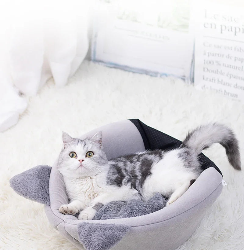 Nouveau panier pour chat – Confort et sommeil profond en hiver, petit tapis , tente pour animaux de compagnie, grotte douillette pour intérieur – Lit pour chat