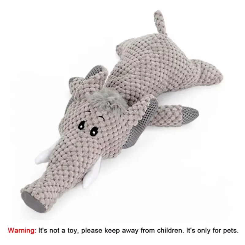 1/3 pièces – Grand jouet pour chien résistant aux morsures, jouet sonore en peluche (lion, loup, éléphant), jouet cartoon pour animal de compagnie, jouet qui couine pour petits et moyens chiens
