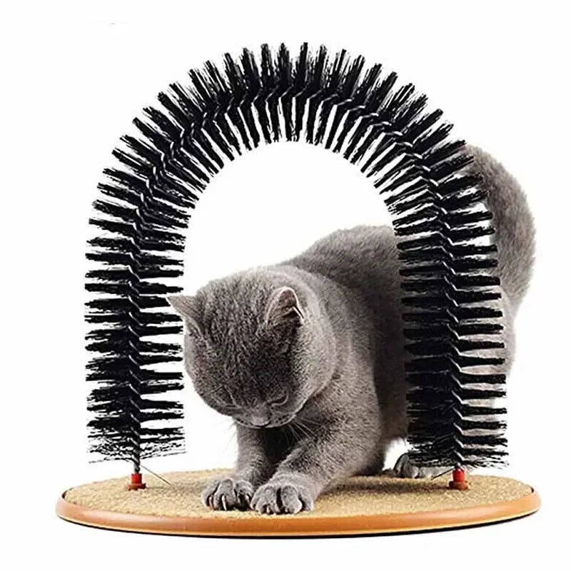 Arche de jouet pour chat – Auto-toilettage, massage et brossage, coussin à gratter, jouet interactif pour chat – Pamper Feline