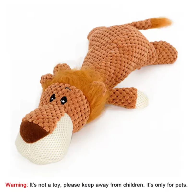 1/3 pièces – Grand jouet pour chien résistant aux morsures, jouet sonore en peluche (lion, loup, éléphant), jouet cartoon pour animal de compagnie, jouet qui couine pour petits et moyens chiens