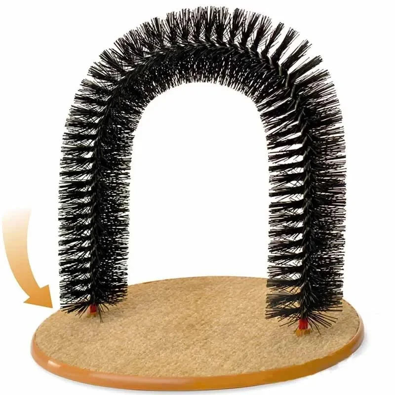 Arche de jouet pour chat – Auto-toilettage, massage et brossage, coussin à gratter, jouet interactif pour chat – Pamper Feline