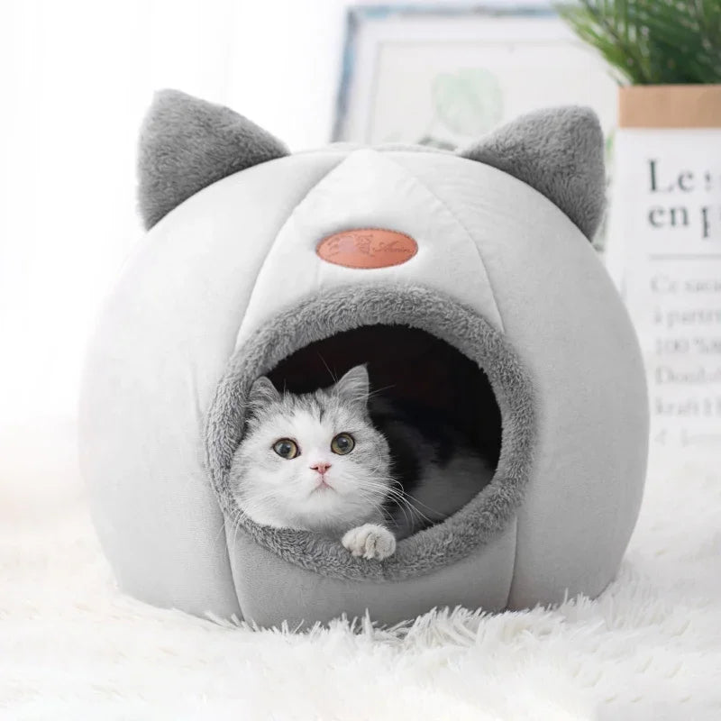 Nouveau panier pour chat – Confort et sommeil profond en hiver, petit tapis , tente pour animaux de compagnie, grotte douillette pour intérieur – Lit pour chat