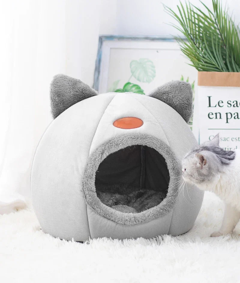 Nouveau panier pour chat – Confort et sommeil profond en hiver, petit tapis , tente pour animaux de compagnie, grotte douillette pour intérieur – Lit pour chat