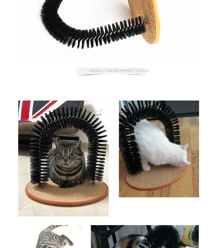 Arche de jouet pour chat – Auto-toilettage, massage et brossage, coussin à gratter, jouet interactif pour chat – Pamper Feline