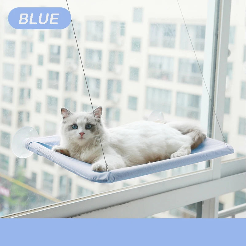 Hamac pour chat – Lit suspendu aérien pour chat, maison/couchette pour chaton, cadre d'escalade, repose-sol ensoleillé pour fenêtre, nid supportant 20 kg – Accessoires pour animaux