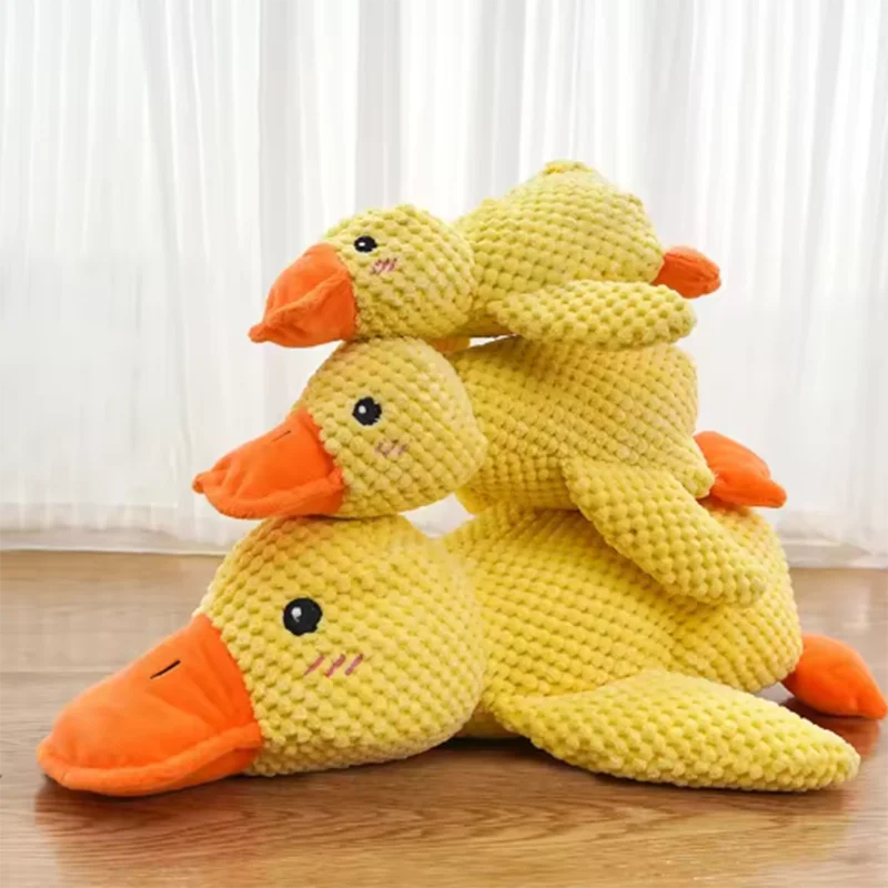 Jouet mignon pour chien – Canard piétineur, résistant aux morsures, nettoie les dents, jouet interactif pour grand chien, divertissement pour chiot, jouet en peluche anti-ennui