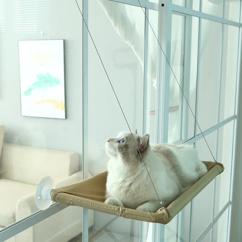 Hamac pour chat – Lit suspendu aérien pour chat, maison/couchette pour chaton, cadre d'escalade, repose-sol ensoleillé pour fenêtre, nid supportant 20 kg – Accessoires pour animaux